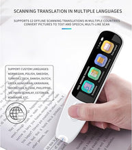 Load image into Gallery viewer, Upgrade Translation Scanning Pen, Text to Speech Device for Dyslexia, Real-time Multifunctional Pen Scanner with LCD Touchscreen, Support 12 Languages Offline Scanning Translation(White)
