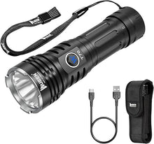 Load image into Gallery viewer, WUBEN T70 Rechargeable Flashlight, 4200 Lumens Super Bright Flashlight with Holster, USB-C Charging Flashlight with 6 Modes, IP68 Waterproof 5000mAh Flashlight for Camping, Searching, Hunting
