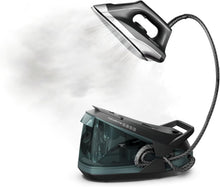 Load image into Gallery viewer, Rowenta Iron Steamer for Clothes Master Steam Station, Professional Steam Iron for Clothes with Stainless Steel Soleplate, 57 Oz, 400 Microsteam Holes, Built-In Pump, 1750 Watts, Black/Green, VR8338
