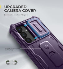 Load image into Gallery viewer, Dexnor for Samsung Galaxy S25 Case with Built-in Slide Camera Cover&amp; Screen Protector&amp;Kickstand,Heavy-Duty Shockproof Rugged Case Full-Body Bumper Protective Cover for Galaxy S25(2025),Phantom Purple
