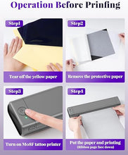 Load image into Gallery viewer, Phomemo M08F Tattoo Stencil Printer, Wireless Tattoo Printer Machine, Thermal Printer Tattoo, Compatible with Smartphone, Pad and PC, with 10pcs Transfer Paper (Grey)
