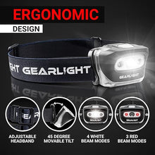 Load image into Gallery viewer, GearLight USB Rechargeable Headlamp Flashlight - S500 Running, Camping, and Outdoor LED Headlight Camping Headlamps - Head Lamp Light for Adults, Kids, Emergency Gear [2 Pack]
