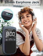 Load image into Gallery viewer, AM FM Walkman Radio:900mAh Rechargeable Portable Transistor Pocket Radio with Best Reception Digital Tuning, LCD Screen,Stereo Earphone Jack, Sleep Timer and Alarm Clock for Jogging,Walking Grey
