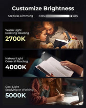 Load image into Gallery viewer, 86lux Reading Light, Rechargeable Book Light for Reading in Bed, Ultralight Clip-on LED Bookmark Lamp with 3 Amber Colors &amp; Stepless Dimming for Night Reading for Book Lovers, Kids, Grey
