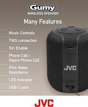 Load image into Gallery viewer, JVC Portable Gumy Wireless Speaker with Surround Sound, Bluetooth 5.3, Lightweight, TWS Capability, USB-C, up to 15-Hour Battery Life - SPSG1BTA (Blue)
