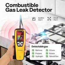 Load image into Gallery viewer, VIVOHOME Natural Gas Leak Detector with 3000mAh Rechargeable Battery and Audible Visual Alarm, 3 Modes Sensitivity, Portable Combustible Gas Leak Tester Sniffer Detector Like Propane for Home RV
