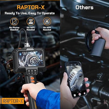 Load image into Gallery viewer, Raptor-X Endoscope Camera with Light, 1080P HD Articulating Borescope Camera with Light, 4.3“ IPS Screen Sewer Camera with 8 Adjustable Light, IP67 Inspection Camera
