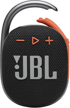 Load image into Gallery viewer, JBL Clip 4, Black/Orange - Portable Bluetooth 5.1 Speaker - Up to 10 Hours of Play - Waterproof &amp; Dust Resistant - Includes Noise &amp; Echo-Canceling Speakerphone
