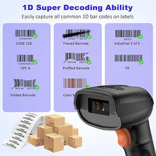 Load image into Gallery viewer, Bluetooth Wireless Barcode Scanner Versatile 3-in-1 (2.4Ghz Bluetooth6.0 Wireless+USB 2.0 Wired) Rechargeable symcode 1D Laser Barcode Reader USB Handheld Bar Code Scanner Wireless Barcode Reader
