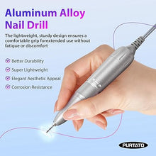 Load image into Gallery viewer, Professional Nail Drill 40,000 RPM, Rechargeable,LCD Display E File Machine for Acrylic Nails Gel Polishing Removing Portable Nails Efile Tools for Manicure Salon &amp; Home (Silver)

