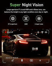 Load image into Gallery viewer, Dash Cam Front and Rear,4K+1080P WiFi Dual Dash Camera for Cars with App, 3" IPS Dashboard Camera Recorder,Night Vision,24H/7 Parking Mode, Loop Recording,170° Wide Angle,Free 64GB SD Card
