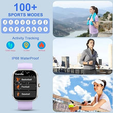 Load image into Gallery viewer, Smart Watch, 1.91&quot;Smartwatch for Men Women (Answer/Make Call), Fitness Tracker with 100+ Sport Modes, IP68 Waterproof, Heart Rate/Sleep Monitor, Activity Tracker for Android iOS Bright silver purple
