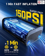 Load image into Gallery viewer, Fanttik X9 Pro Portable Tire Inflator for Compact Car, 1Min Fast Inflate Air Pump with Digital Tire Pressure Gauge, 150PSI Air Compressor for Car, Electric Bikes, Motorcycle, Ball, Deluxe Package
