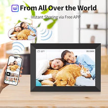 Load image into Gallery viewer, Digital Picture Frame 10.1 Inch WiFi Digital Photo Frame Electronic Picture Frame Slideshow, Built-in 16GB Storage, Wall-Mounted, Easy to Upload Photo and Video Instantly via Uhale APP
