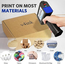 Load image into Gallery viewer, v4ink Portable Handheld Inkjet Printer BT-HH6105B2 with 0.5 Inch Print Height for QR Code Barcode Production Date Logo Serial Number Batch Coding on Plastic Carton Wood Clothes Glass Metal
