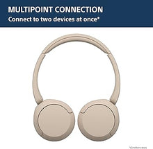 Load image into Gallery viewer, Sony WH-CH520 Best Wireless Bluetooth On-Ear Headphones with Microphone for Calls and Voice Control, Up to 50 Hours Battery Life with Quick Charge Function, Includes USB-C Charging Cable - Beige
