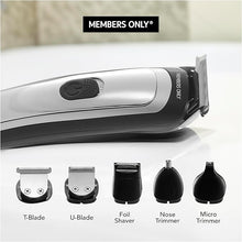 Load image into Gallery viewer, Members Only Trimmer for Men, Premium Lithium Cordless Hair and Beard Trimmer Kit, 5 Interchangeable Heads, Smart LED Power Display, USB Rechargeable Battery, 4 Trimmer Guides
