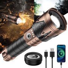 Load image into Gallery viewer, SKYFIRE LED Flashlight High Lumens with Ignition Lens,Super Bright Tactical Flashlights,Zoomable,Five Modes, Waterproof Flash Light for Camping Essentials,Outdoor,Home and Emergency(Upgraded)
