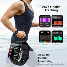 Load image into Gallery viewer, Smart Watch, 1.85&quot; Smartwatch for Men Women (Answer/Make Call), IP68 Waterproof Fitness Tracker, 120+ Sport Modes, Heart Rate, Sleep Monitor, Pedometer, Activity Tracker for Android iOS (Black)
