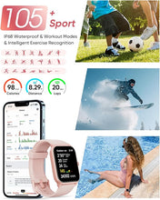 Load image into Gallery viewer, Fitpolo Smart Watches for Women Android &amp; iPhone, Alexa Built-in [1.8&quot; HD Screen] IP68 Waterproof Fitness Watch with Bluetooth Call (Answer/Make), Heart Rate/Sleep/SpO2 Monitor, 105+ Sports Tracker
