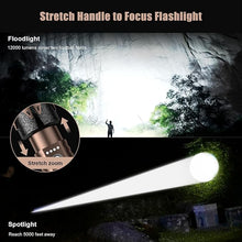 Load image into Gallery viewer, SKYFIRE LED Flashlight High Lumens with Ignition Lens,Super Bright Tactical Flashlights,Zoomable,Five Modes, Waterproof Flash Light for Camping Essentials,Outdoor,Home and Emergency(Upgraded)
