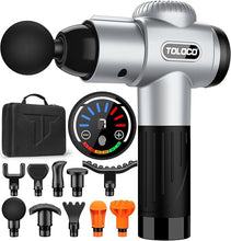 Load image into Gallery viewer, TOLOCO Massage Gun, Muscle Massage Gun Deep Tissue for Athletes with 10 Massage Heads, Electric Percussion Massager for Any Pain Relief, Silver
