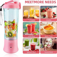 Load image into Gallery viewer, Portable Blender, 20oz Blender Portable, Portable Smoothie Blender with 6 Blades, Reusable Personal Blender, Big Power USB Rechargeable, Portable Blender for Shakes and Smoothies (Pink)
