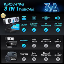 Load image into Gallery viewer, ROCWARE Webcam for PC, RC08 1080P Web Camera, HD Web Cam with Noise Reduction Mic/Harman Speaker/4X Eptz/Privacy Cover/0.2S Auto-Focus/Low Illumination, Computer Camera for Zoom/Teams/Meeting
