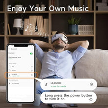 Load image into Gallery viewer, Eye Massager with Heat and Cooling for Migraines, Dry Eyes, Dark Circles, Rechargeable Bluetooth Music Heat Cold Eye Massager Improve Sleeping - Great Gifts for Woman and Man (White)
