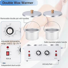 Load image into Gallery viewer, Double Wax Warmer Double Wax Pot Professional for Hair Removal, Electric Wax Heater Machine Dual Wax Pot Warmer Professional With Adjustable Temperature for Facial,Skin,Body,Spa, and Salon
