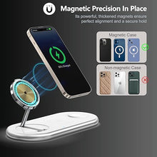 Load image into Gallery viewer, 2025 Upgraded 3 in 1 Charging Station for Apple Devices, Fast Magnetic Mag-Safe Wireless Charger Stand for iPhone 15/14/13/12 Series &amp; Apple Watch 1-9/Ultra &amp; AirPods Pro (White)
