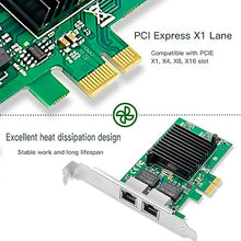 Load image into Gallery viewer, Gigabit Network Card with Intel 82576 Chip, 1GB PCI-E NIC Compare to Intel E1G42ET, Dual RJ45 Port PCI Express X1 Ethernet Adapter Support Windows/Windows Server/Linux/Freebsd/VMware ESXi
