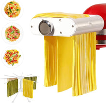 Load image into Gallery viewer, ANTREE 3-1 Pasta Maker Attachment for KitchenAid includes Pasta Sheet Roller attachment &amp; Spaghetti Cutter &amp; Fettuccine Cutter attachment, Easy to use and clean with Pasta Drying Rack &amp; Cleaning Brush
