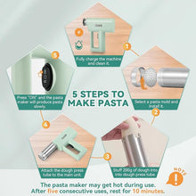 Load image into Gallery viewer, Newhai Handheld Portable Pasta Maker 5-in-1 Cordless Pasta Machine with Shaping Disc Electric Noodle Maker for Homemade Spaghetti Ramen
