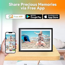 Load image into Gallery viewer, Digital Picture Frame 10.1 Inch WiFi Digital Photo Frame,1280 * 800 HD IPS Touch Screen Smart Cloud Photo Frame, to Share Photos Or Videos Remotely Via APP Email (Monochrome)
