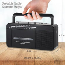 Load image into Gallery viewer, Boombox MP3 Conversion Cassette Tape Player Recorder AM FM Radio, Cassette to MP3 Digital Converter, USB Recording, Built-in Microphone, Big Speaker and Earphone Jack by AC or C Batteries
