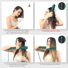 Load image into Gallery viewer, IG INGLAM Air Straight, Style from Wet Hair, 200M Ionic Hair Dryer Straightener for Medium Long Hair(14”-30”), Straightener and Dryer 2 in 1, Fast Drying and Hair Straightening in One Step, Dark Green
