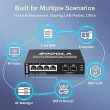 Load image into Gallery viewer, 6 Port 2.5G Umanaged Ethernet Switch,4X 2.5GBASE-T Ports,2X 10G SFP, 60Gbps Switching Capacity,Mini Wall Mountable 2.5Gb Network Switch for Wireless AP, NAS, PC

