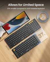 Load image into Gallery viewer, ProtoArc Foldable Compact Keyboard, XK04 Portable Bluetooth Keyboard with PU Leather Cover, Pocket-Sized Wireless Travel Keyboard for for iPad, iPhone, Smartphone, Tablet and Laptop - Black
