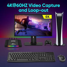 Load image into Gallery viewer, 4K 60fps HDMI Video Game Capture and Passthrough Support HDR &amp; VRR,1080P 120fps Capture for Games Console Live Streaming and Video Recording in 4K
