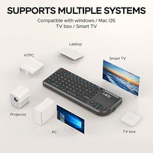 Load image into Gallery viewer, 2.4GHz Mini Wireless Keyboard with Touchpad, Lightweight Rechargeable Ultra Mini Thin USB with RGB Backlit Keyboard, Plug and Play, Fits for HTPC, for PS3/4
