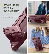 Load image into Gallery viewer, Dexnor for Samsung Galaxy S25 Case with Built-in Slide Camera Cover &amp; Screen Protector &amp; Kickstand,Heavy-Duty Shockproof Rugged Case Full-Body Bumper Protective Cover for Galaxy S25(2025),Maroon Red
