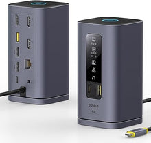 Load image into Gallery viewer, Baseus Docking Station for MacBook, SpaceMate(MAC) USB C Docking Station 3 Monitors with 3*4K HDMI, 10Gbps USB Ports, 100W PD, Gigabit Ethernet, Audio, Triple Display Docking Station for M1/M2/M3&amp;Win
