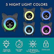 Load image into Gallery viewer, Kids Alarm Clock, Toddlers Sleep Training Clock with Night Light Sound Machine Nap Timer, Stay in Bed Clock, Cute Kids Room Decor, Gift Ideas for Boy Girl
