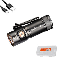 Load image into Gallery viewer, Fenix E18R V2.0 EDC Flashlight, 1200 Lumens USB-C Rechargeable Ultra Compact Pocket Light with Lumentac Organizer (Black)
