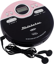 Load image into Gallery viewer, Studebaker SB3703PBB Joggable Personal CD/MP3 Player with Bookmark Feature and FM PLL Radio - Pink &amp; Black
