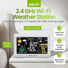 Load image into Gallery viewer, BALDR WiFi Weather Station with App, Smart Wireless Weather Station Indoor Outdoor Thermometer with Humidity Monitor, Online Real-time Forecast, Home Weather Station Temperature Sensor Included, White
