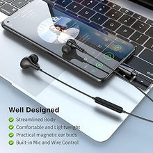 Load image into Gallery viewer, USB C Headphones for Samsung Galaxy S24 Ultra S23 FE S22 S21 A35 Note20 10+ Flip Fold,Magnetic Wired Earbuds Noise Isotiolan in-Ear Type C Earphones with Microphone for iPhone 16 15 Pro Max,Android
