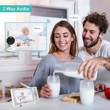 Load image into Gallery viewer, Baby Monitor with 2 Cameras, Video Baby Monitor, 4.3 Inches LCD Split Screen, 1000ft Range Rechargeable Battery, with 2 Way Audio,Temperature Detection,Baby Crying Detection,Night Vision
