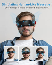 Load image into Gallery viewer, Eye Massager with Heat-Eye Massager for Migraines Relief-Foldable Eye Mask Massager with Music-Smart Goggles Relax Eye Strain-Reduce Eye Bags-Improve Sleep-Gifts for Women,Wife,Men,Parent
